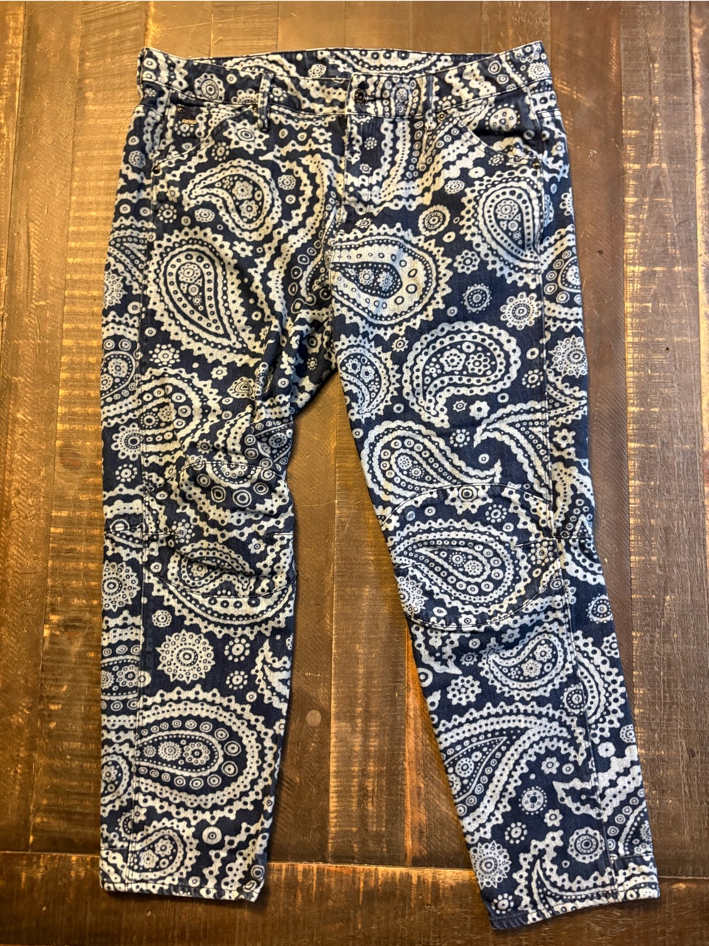G-Star Pharrell Williams 5622 3D Mid Boyfriend Yinze Indian Paisley Tapered Jean